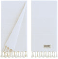DEMMEX Organic Turkish Cotton Hand Towels - Set of 2 Diamond Weave