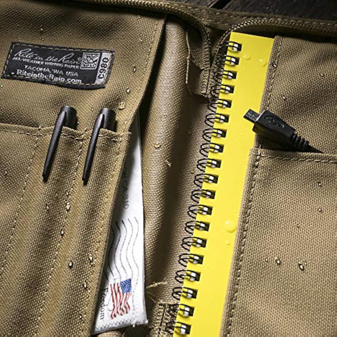 Rite in the Rain Weatherproof Cordura Notebook Cover, 5.5 x 8.5 – Tan