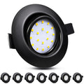 HiBay 8-Pack Ultra Slim LED Recessed Spotlights | Matte Black 5W Tilt Downlight