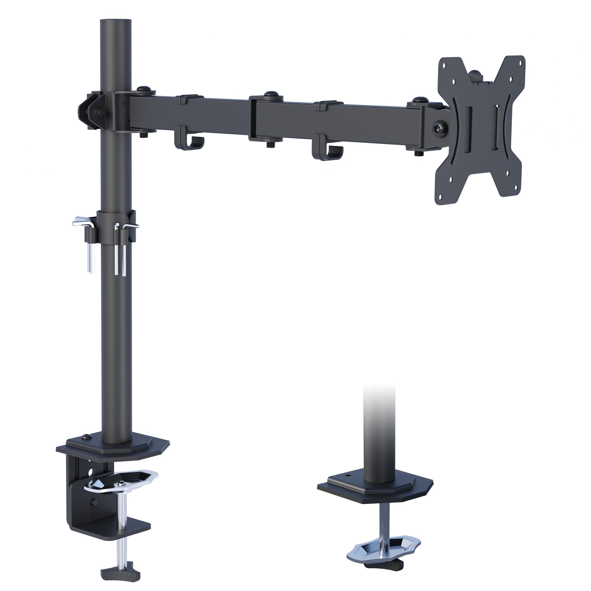 BONTEC Single Monitor Arm Desk Mount | 13-32 Inch Height Adjustable Stand