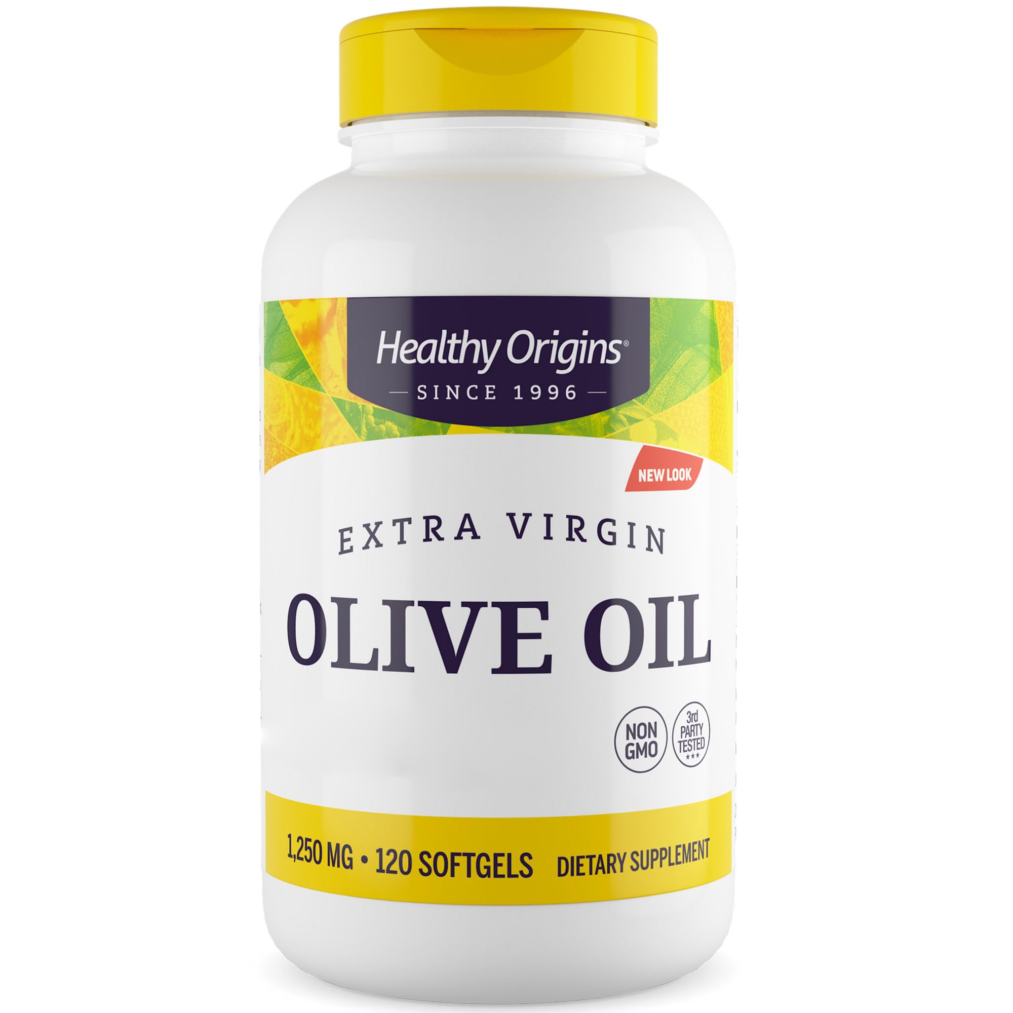 Healthy Origins Extra Virgin Olive Oil 1250mg - 120 Softgels - Non-GMO