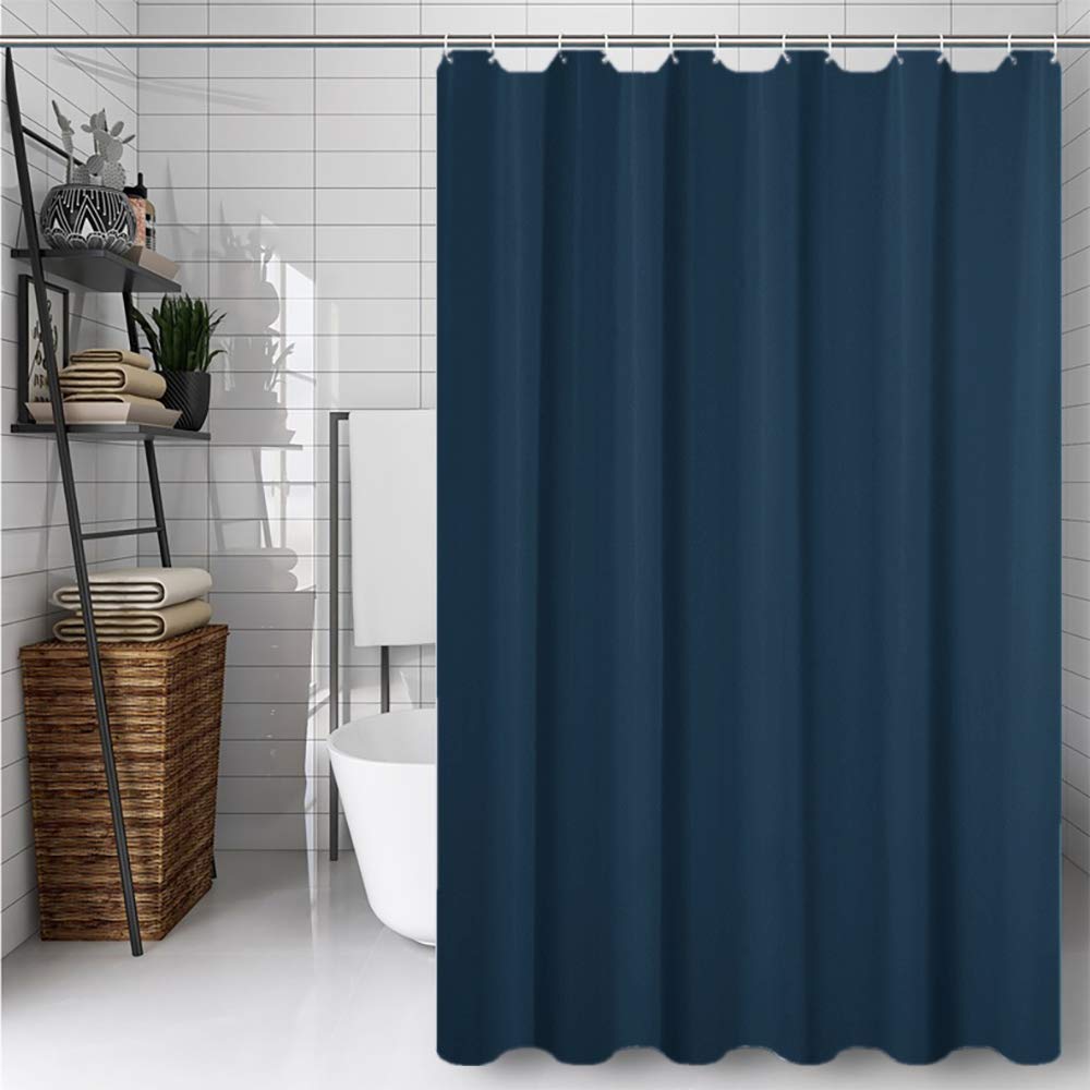 CXTAI Navy Blue Shower Curtain – Mildew Resistant Polyester, 71x79in