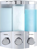 Aviva Trio Wall-Mounted Soap & Shampoo Dispenser – Satin Silver