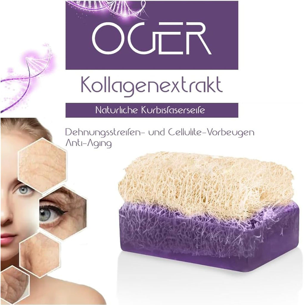 Oger Natural Pumpkin Fibre Exfoliating Soap Set - 4 Pack by Jolof Store