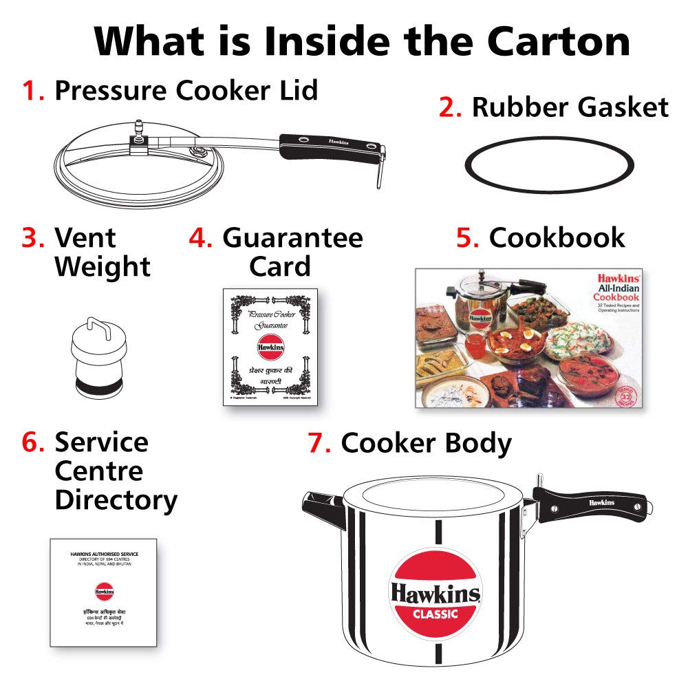 Hawkins Classic Pressure Cooker | 10 Litre Virgin Aluminium Cookware