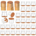 Jolof Store Silicone Chair Leg Floor Protectors with Felt Pads - 32 Pcs