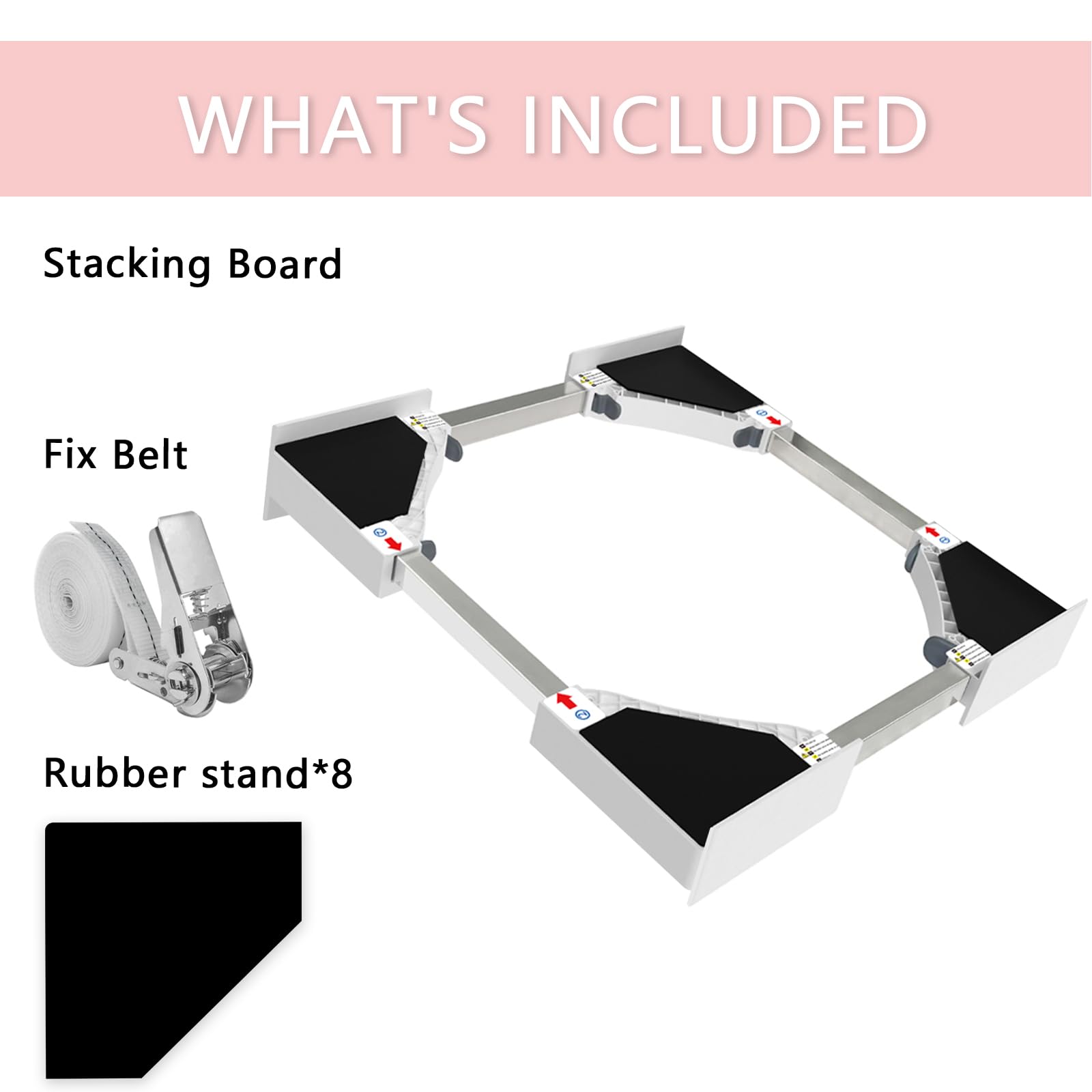 NIUXX Universal Stacking Kit for Washer and Dryer | 46-66cm Adjustable