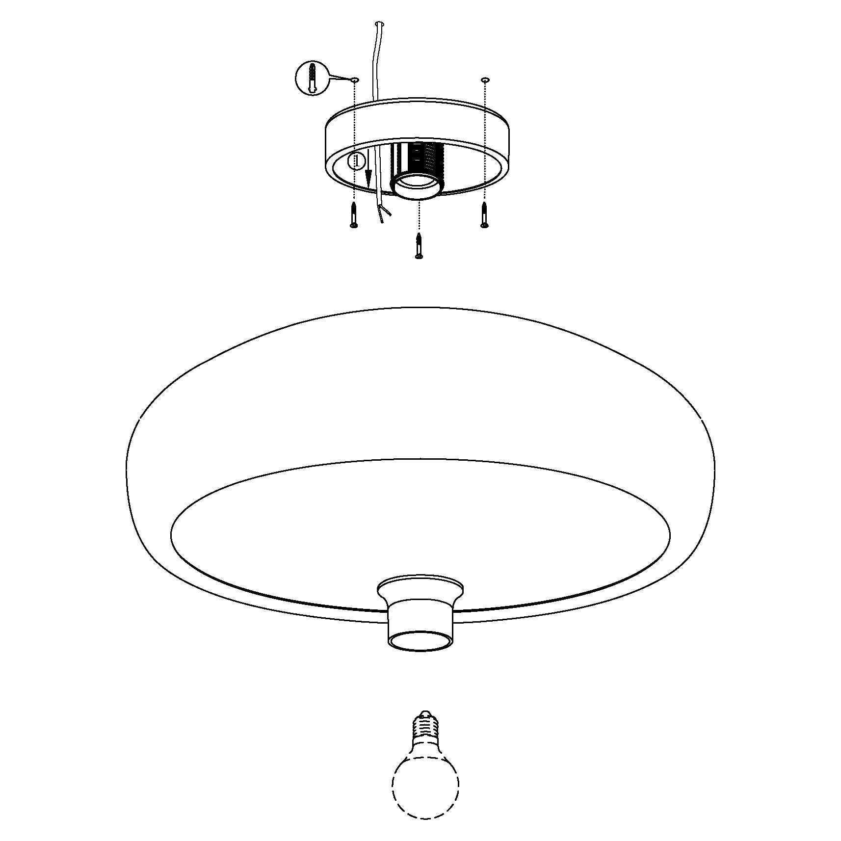 Eglo Mogano Industrial Ceiling Light – Black Steel & Copper E27 Lamp