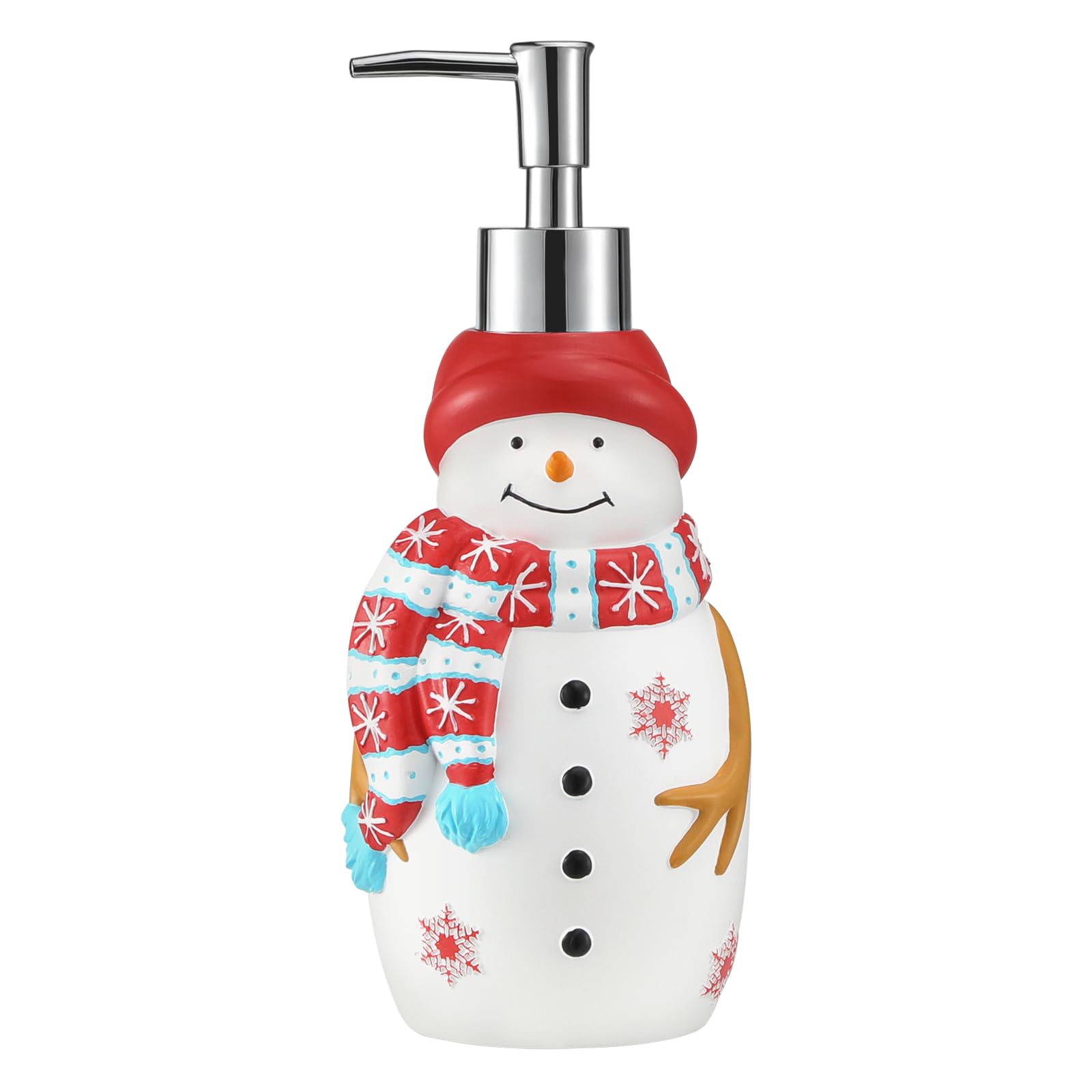 Emibele Christmas Snowman Soap Dispenser – 450ml Resin Refillable Pump Bottle