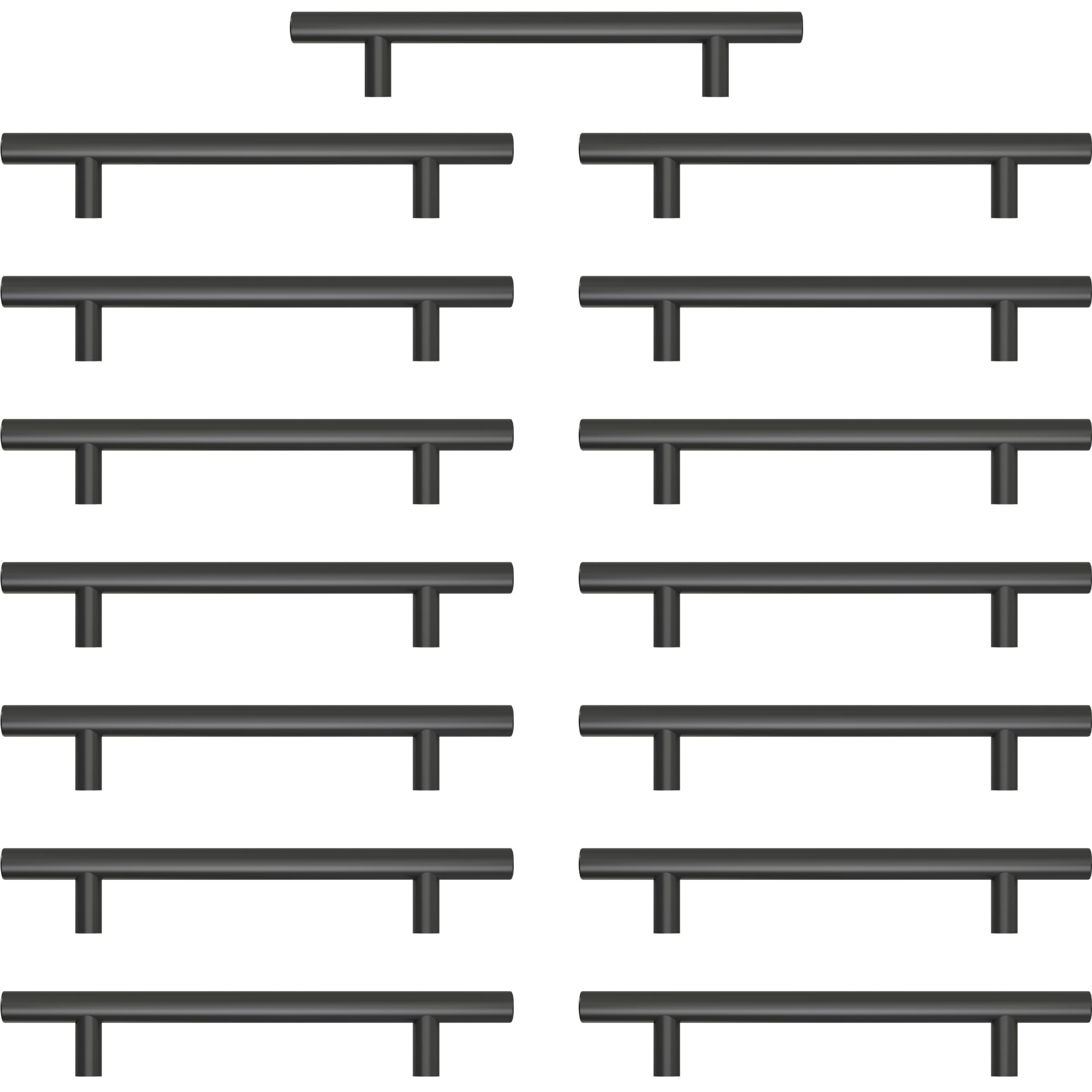 AwmnSrman Black Kitchen Cupboard Handles - 15 Pack 128mm Stainless Steel