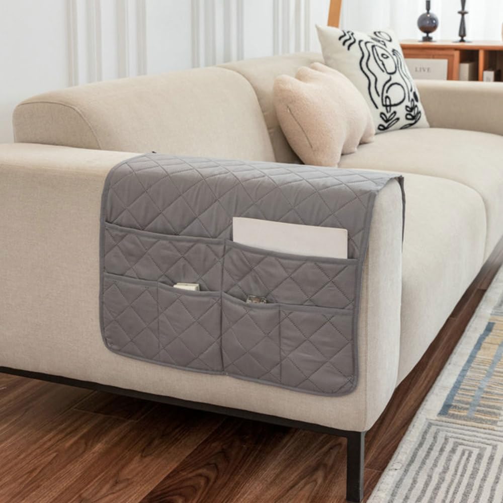 MiOYOOW Armchair Caddy, Large Capacity Sofa Armrest Organizer, 50 * 90cm, Sofa Arm Hanging Storage Holder for Remote Control Magazine Book Eyeglasses - image 1