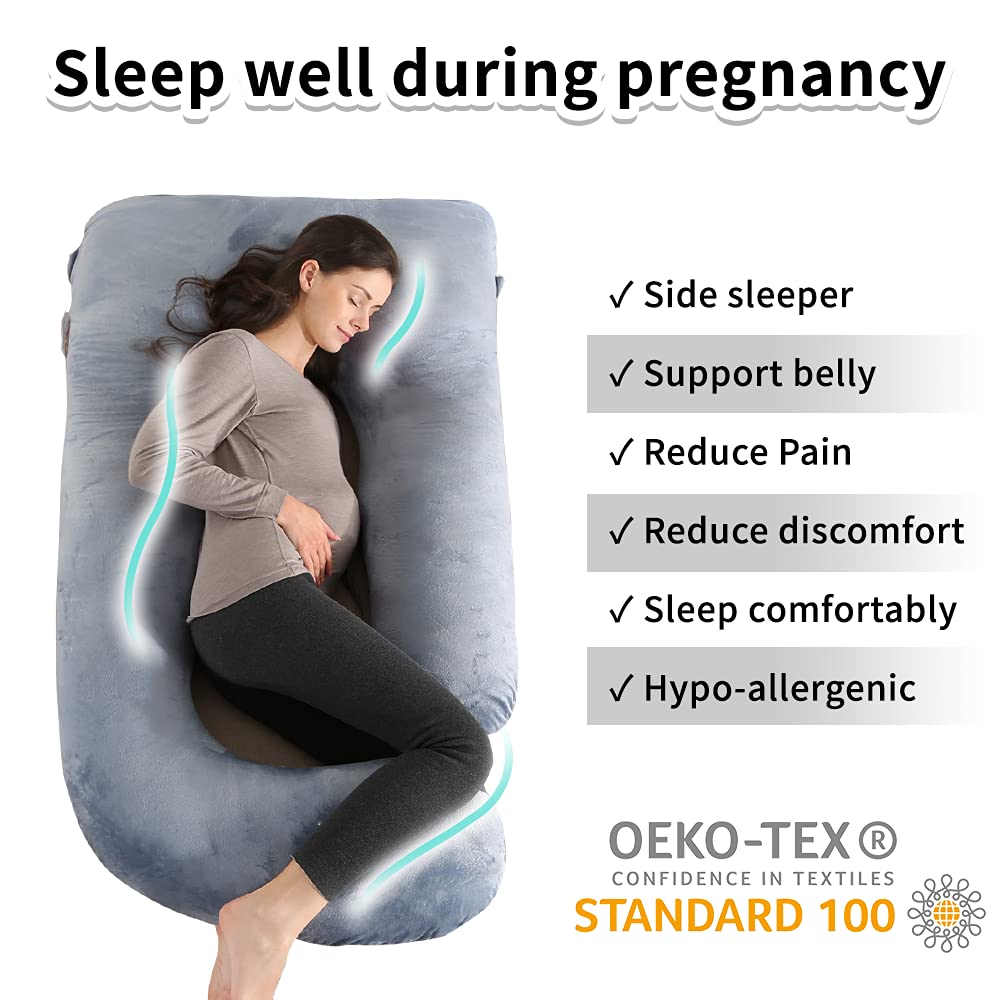 Wndy's Dream 60 Inch J-Shaped Pregnancy Pillow | Full Body Support