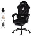 NIONIK Massage Gaming Chair with Footrest, Ergonomic Office Chair with Lumbar Support and Headrest