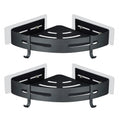 GERUIKE Corner Shower Shelf - 2 Pack Matte Black No-Drill Aluminium Caddy