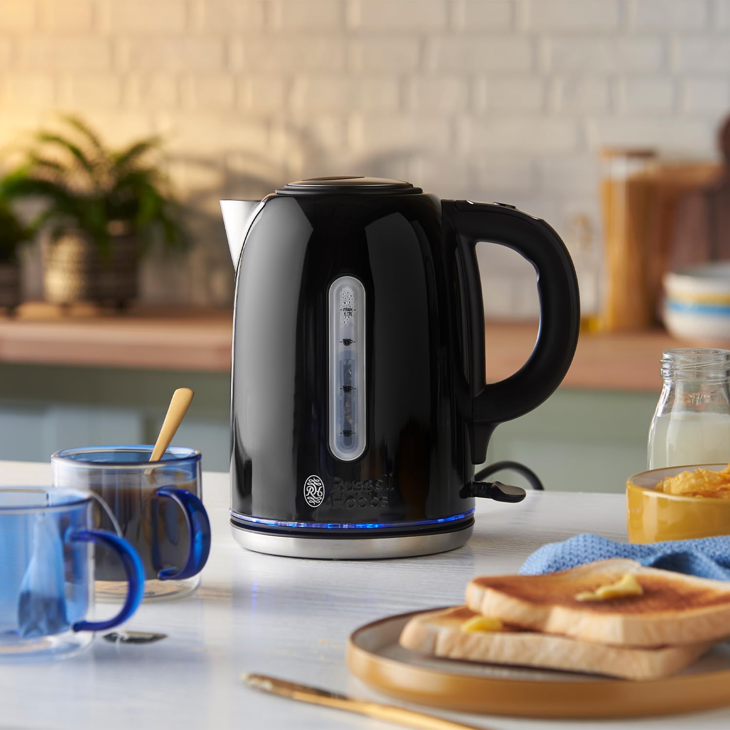 Russell Hobbs 1.7L Quiet Boil Electric Kettle – Black Stainless Steel
