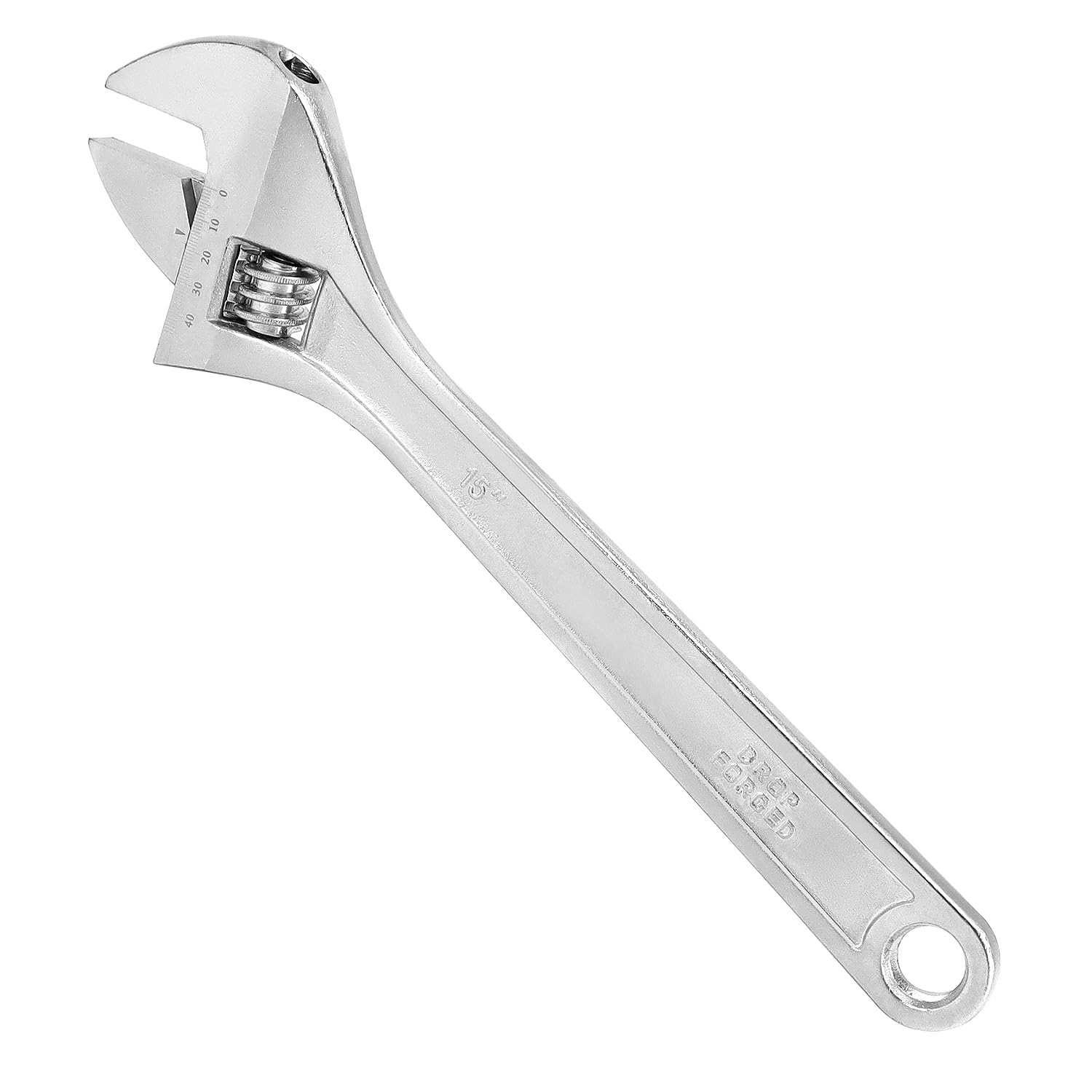 QWORK 15-Inch Adjustable Wrench | Wide Caliber Spanner, 48mm Opening