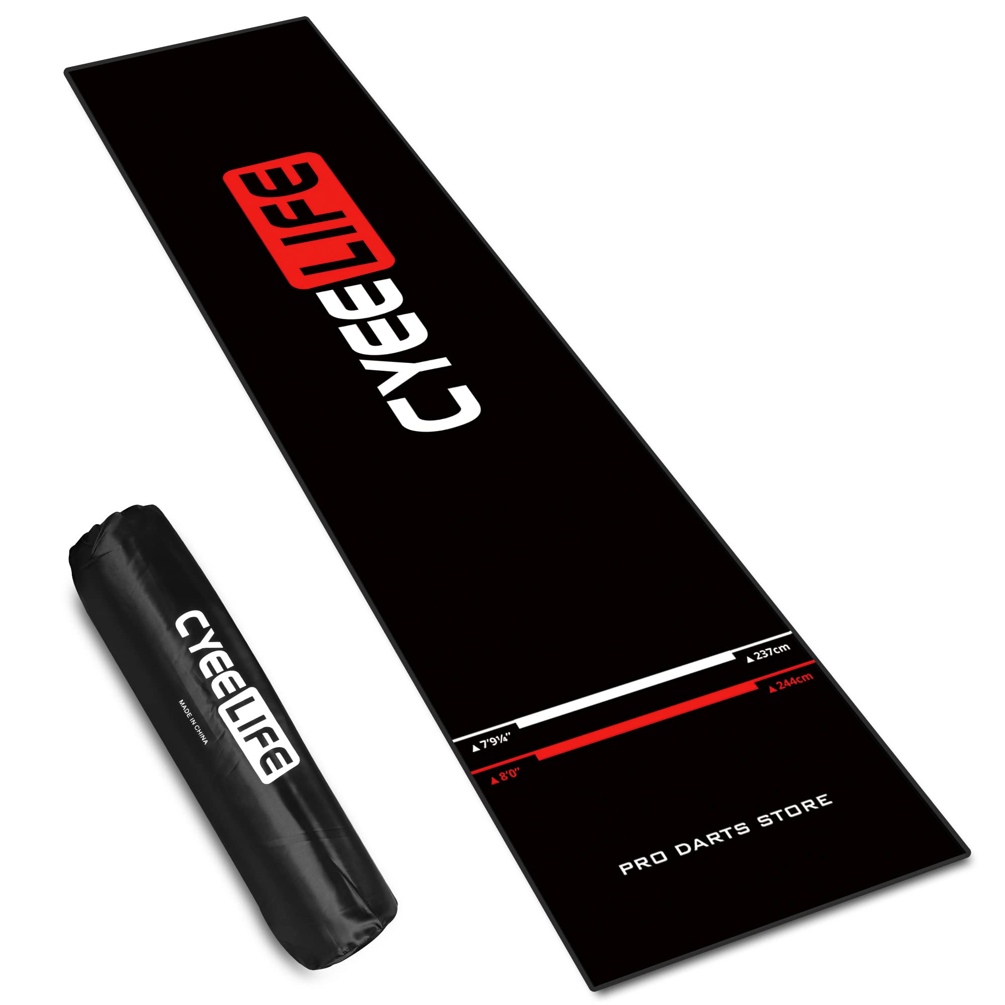 CyeeLife Dart Mat 295x65cm | Portable Dartboard Mat with Carry Bag