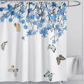 Jolof Store Blue Butterfly Floral Shower Curtain | Washable 200x200cm