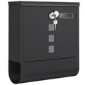 SONGMICS Wall Mounted Mailbox with Newspaper Holder - Black