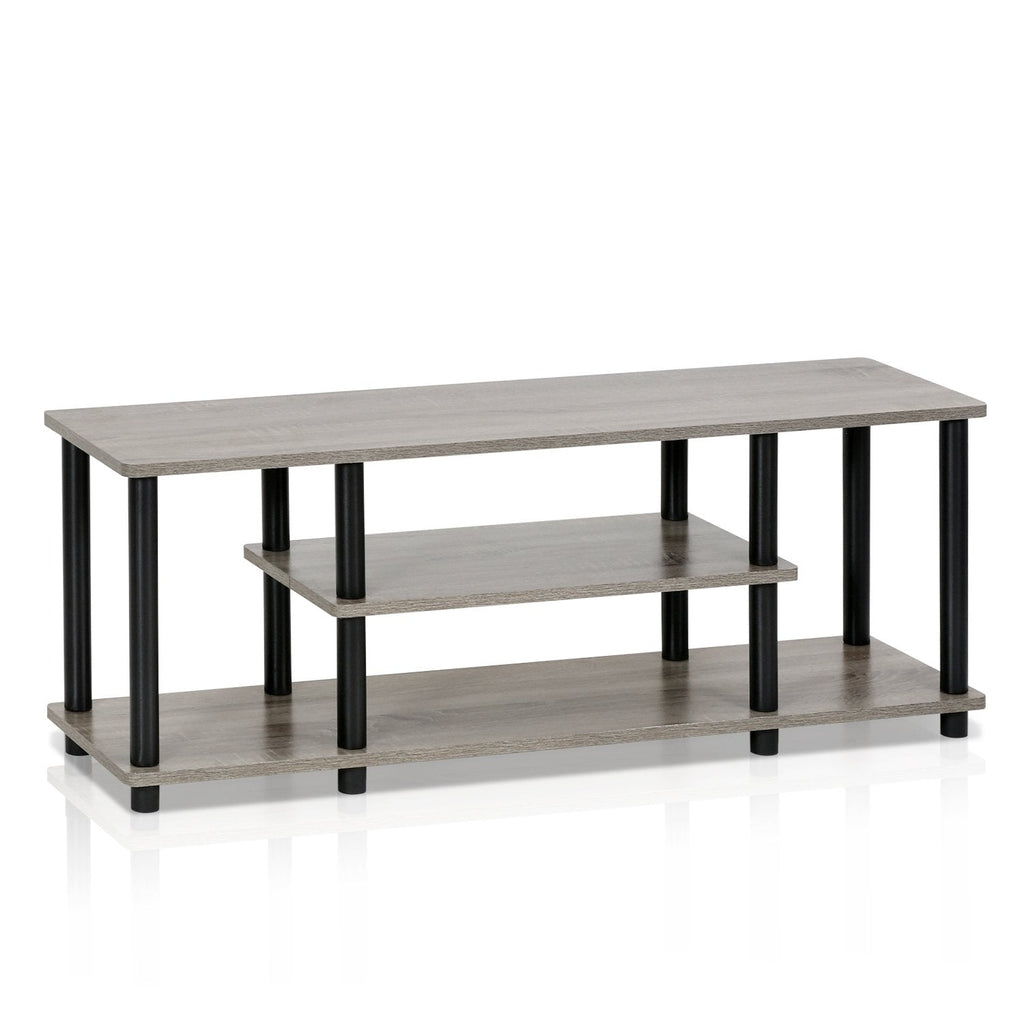 Furinno Turn-N-Tube 3-Tier TV Stand for 50-Inch TV, French Oak/Black