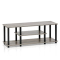 Furinno Turn-N-Tube 3-Tier TV Stand for 50-Inch TV, French Oak/Black