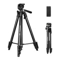 CAMBOFOTO 52.75in Aluminum Tripod with Phone Holder for Live Streaming