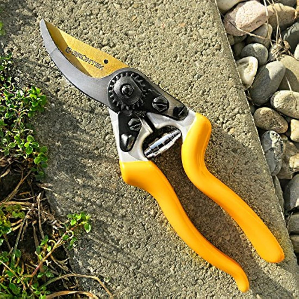 GRÜNTEK Z-25 Bypass Secateurs – 215mm Japanese SK5 Steel Garden Shears