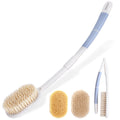 Wiseten 2-in-1 Foldable Back Scrubber | Long Curved Handle Body Brush