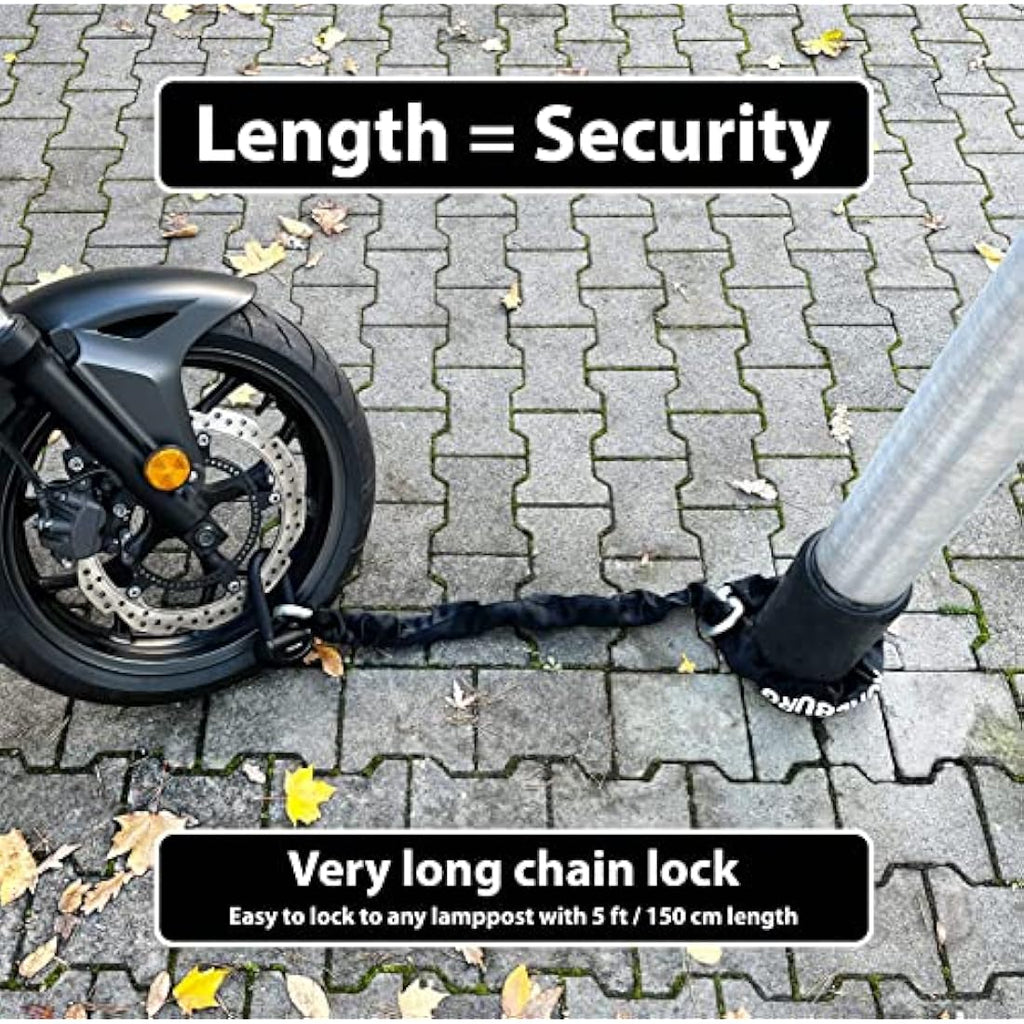 KOHLBURG 13mm Heavy Duty Motorcycle Chain Lock | 150cm Sold Secure Diamond