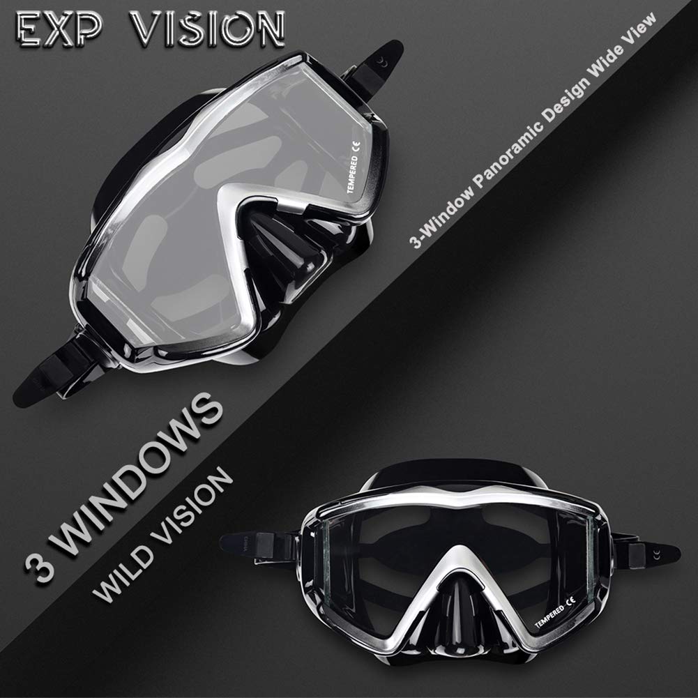 Panoramic Scuba Diving Mask – Tempered Glass Anti-Fog Goggles