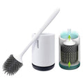 MEKEET Silicone Toilet Brush and Holder Set | Deep Cleaning TPR Bristles