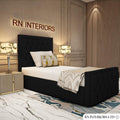 Chesterfield Sleigh Bed Frame | Plush Velvet King Size Black