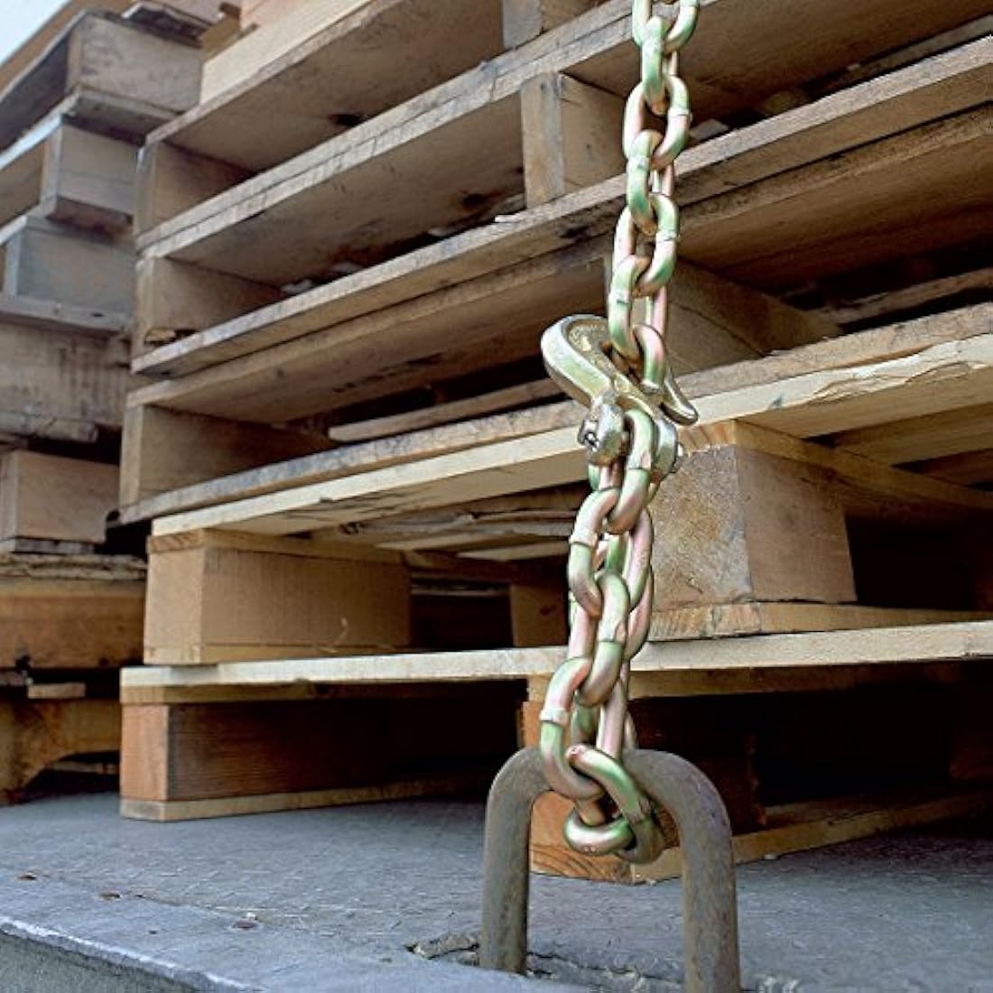 Vulcan Grade 70 Safety Chain with Grab and Sling Hooks - 3/8" x 8'