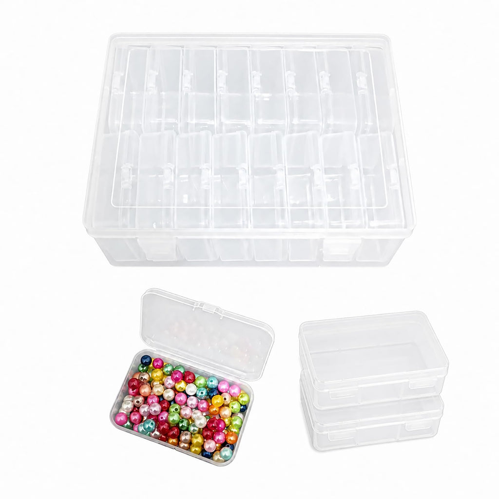 YYGMSS Plastic Storage Box with Lid for Small Parts Beads Craft Items Jewellery with Labels Compartments Container Organiser 16, 8.5 * 5.5 * 2.5cm