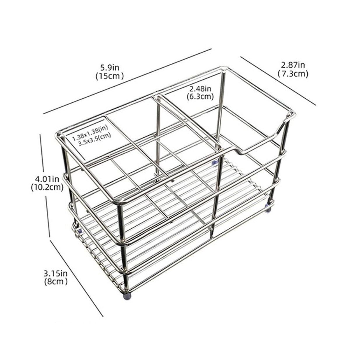 Electric toothbrush holder, stainless steel bathroom storage rack, drain storage rack Silvery - image 3