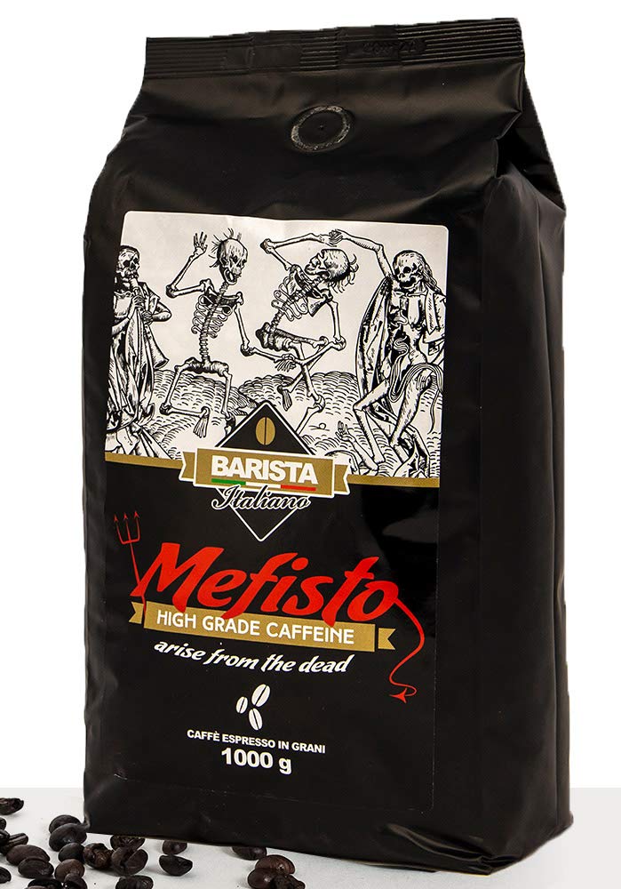 Barista Italiano Mefisto Dark Roast Extra Strong Whole Coffee Beans - 1KG