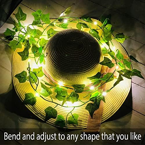 Jolof Store Artificial Ivy Vines with Lights - 4 Pack 80 LED Fairy Garland