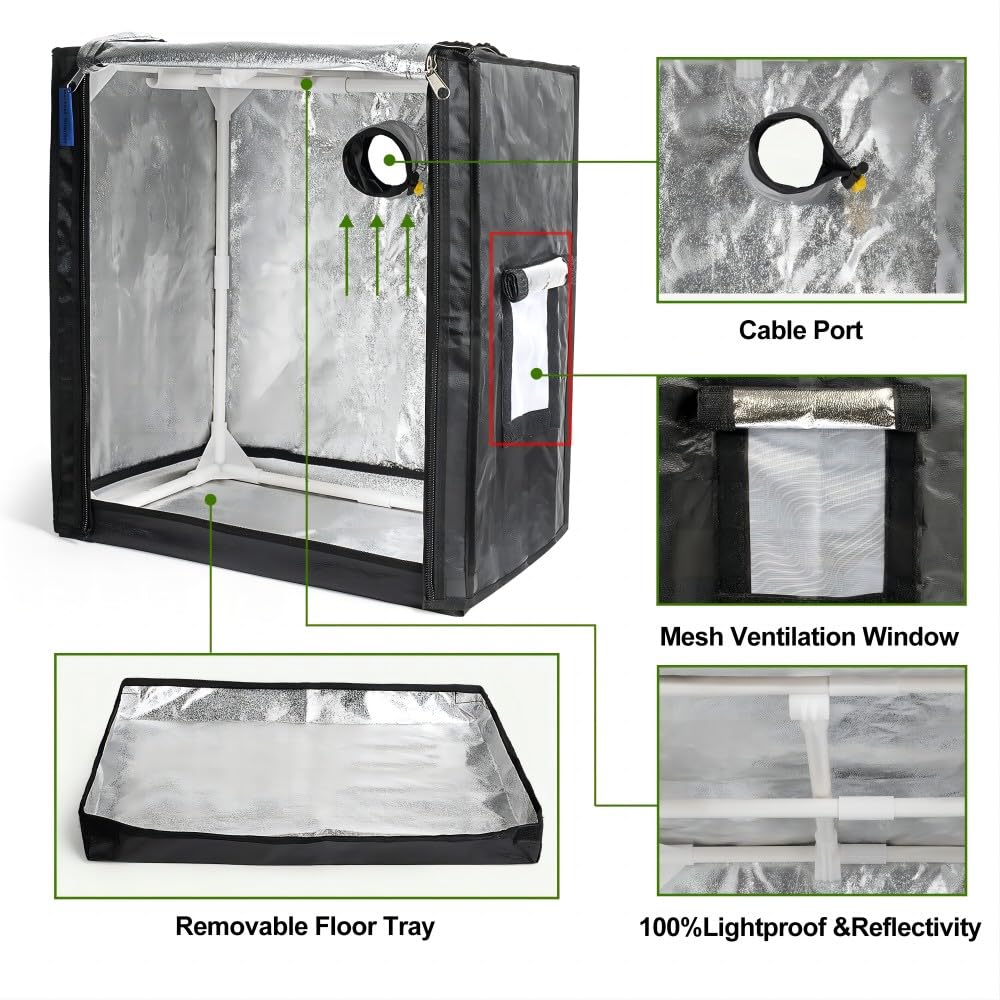 POTLAB Mini Grow Tent for AeroGarden Hydroponics Indoor Herb Garden
