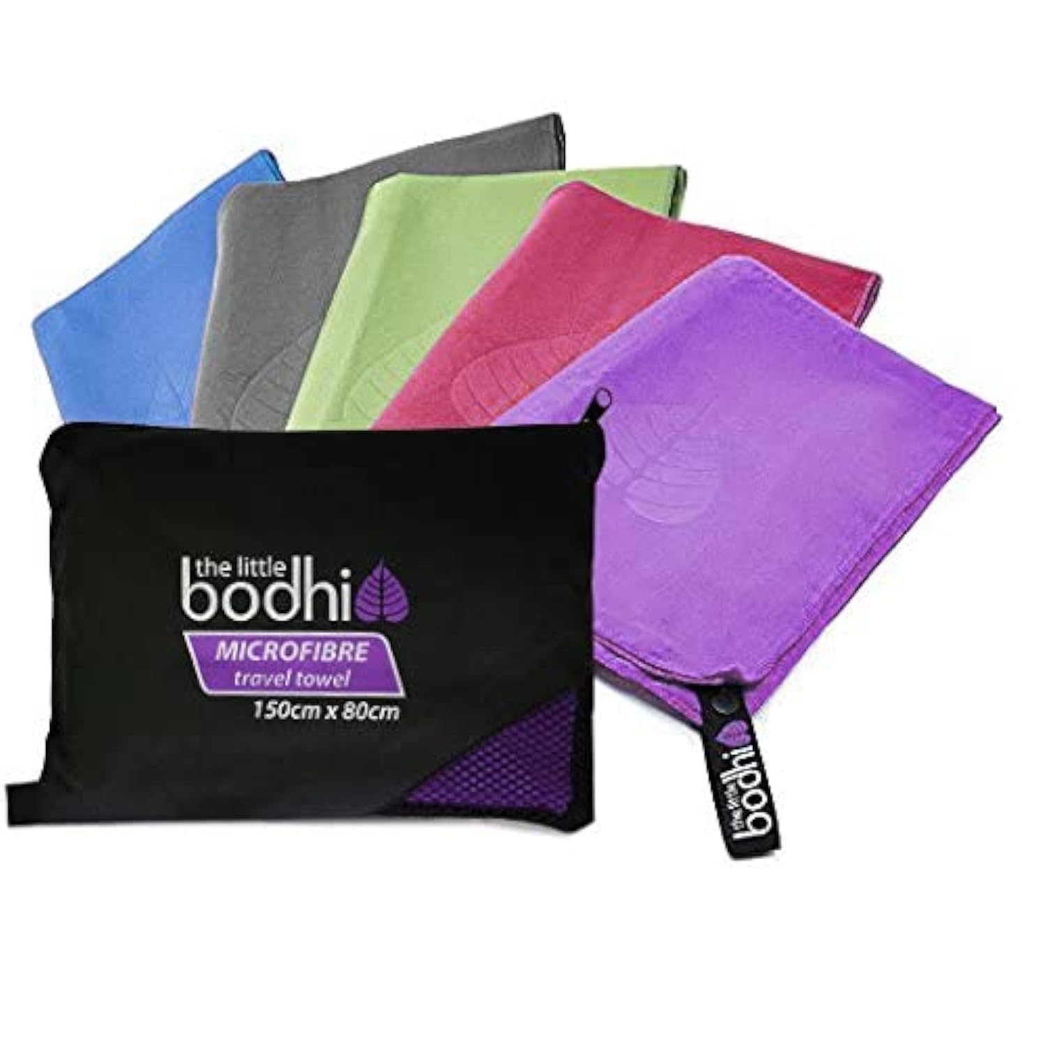 The Little Bodhi Microfibre Towel – Quick Dry Travel Towel, Purple