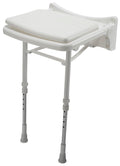 Croydex Wall Mounted Shower Chair | Foldable White Padded Seat