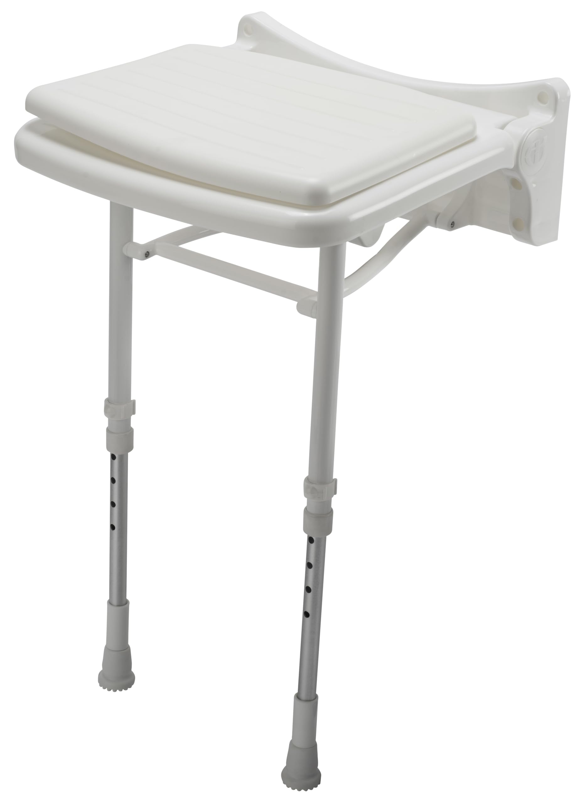 Croydex Wall Mounted Shower Chair | Foldable White Padded Seat