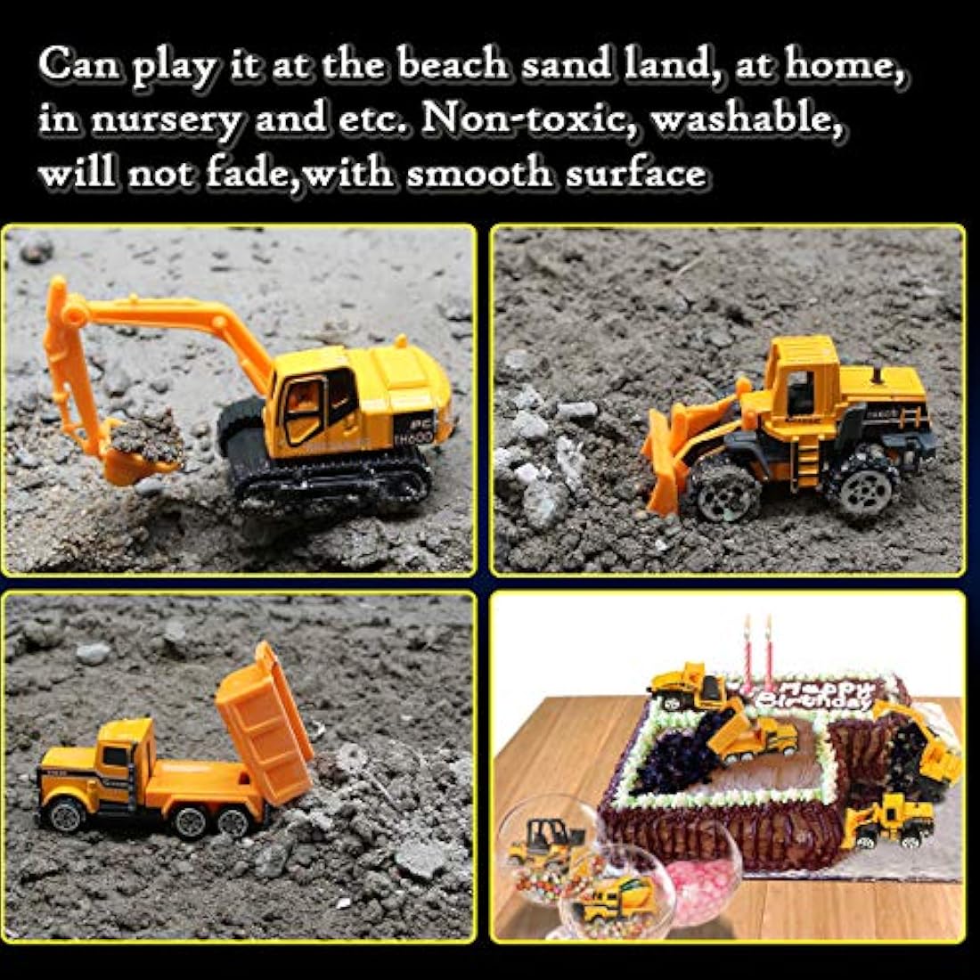 6-Pack Diecast Construction Vehicle Toy Set for Kids