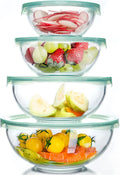 WhiteRhino Glass Mixing Bowl Set - 4 Piece Nesting Borosilicate Bowls