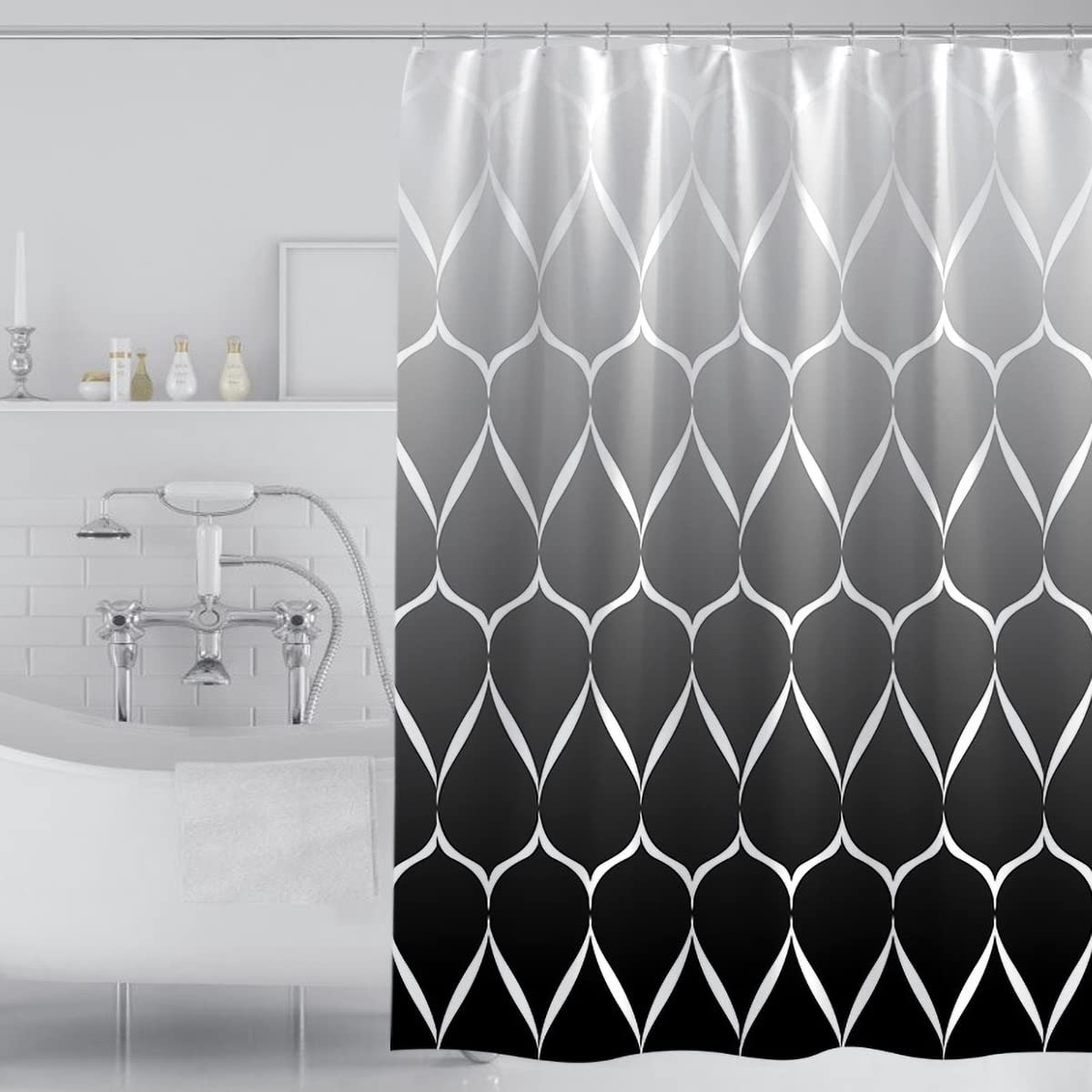 Tennove Geometric Shower Curtain | 200x200cm Waterproof Polyester Fabric