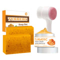 Turmeric Skincare Set - 2 Soap Bars, Cream & Brush for Dark Spots