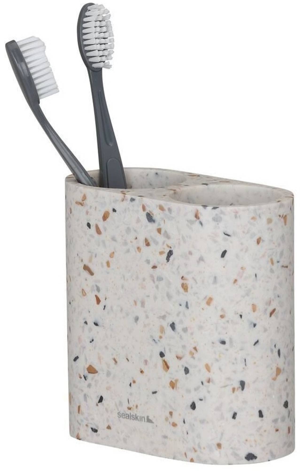 Sealskin Blend Double Toothbrush Holder – Terrazzo Freestanding Organizer