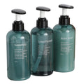 Qikuver 3-Pack 300ml Blue Plastic Refillable Pump Bottles for Lotion