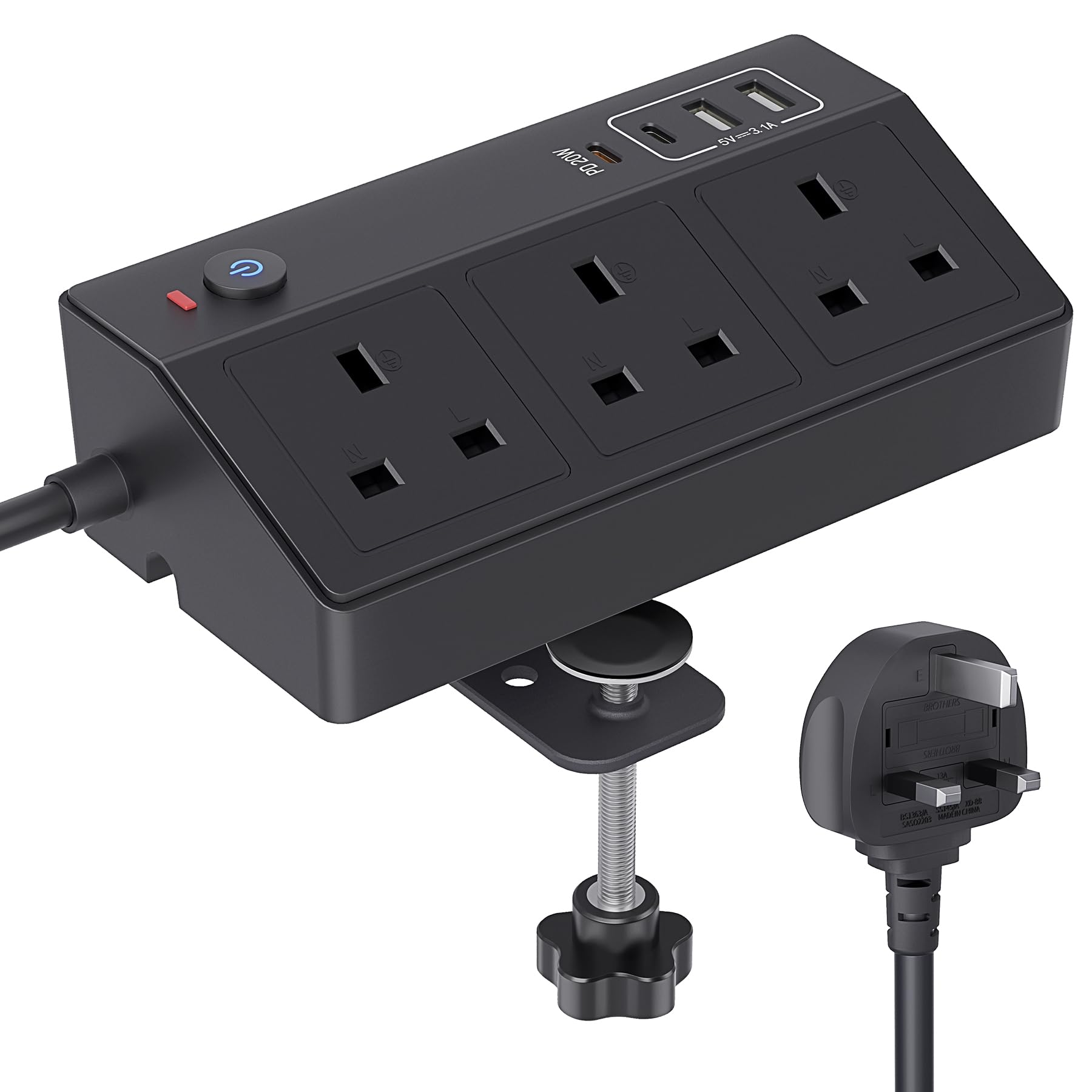 HAFINO Desk Power Socket – PD 20W USB-C Fast Charging Station