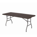 6ft Folding Trestle Table | Heavy Duty Brown Wood Effect