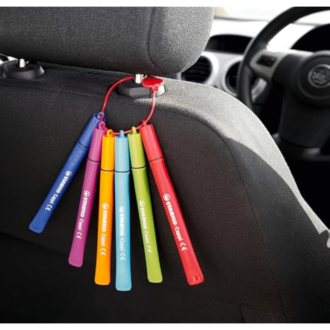 STABILO Cappi Fibre-Tip Pens – Washable Ergonomic Markers, 24-Pack